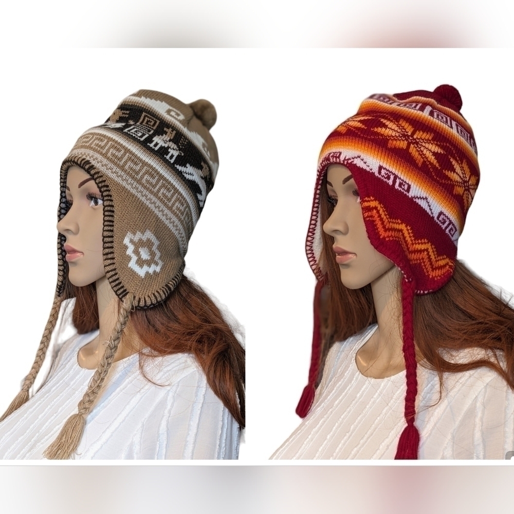 ✨Unisex Peruvian hat, with fleece lining is handmade